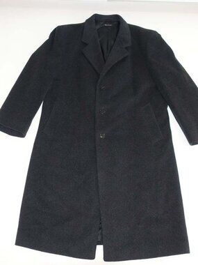 Stafford Men's Overcoat Size 44 Charcoal Gray Heavy Cashmere Wool Blend Coat